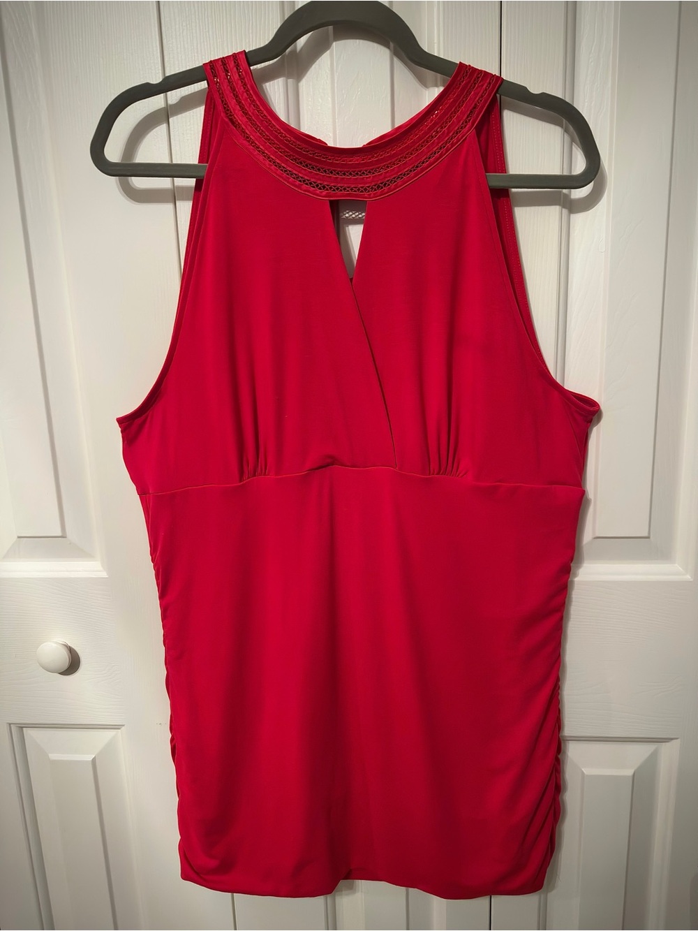 White House Black Market Bright Red Sleeveless Halter Tank